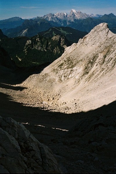 Utsikt västerut från Forcella di Val d’Arcia