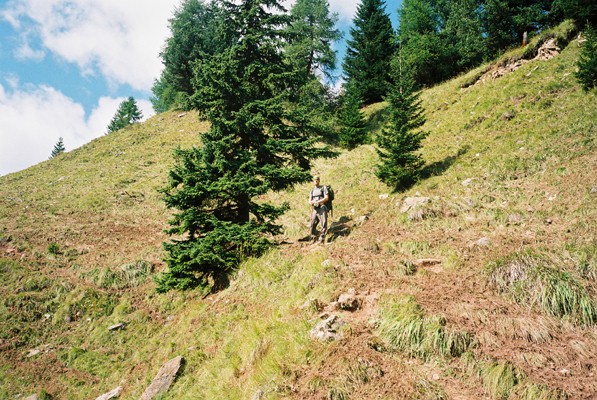 Uppför stig 437 mot Rifugio Cinque Torri